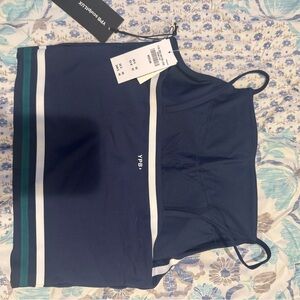 Abercrombie & Fitch Navy Crop Top with Stripes